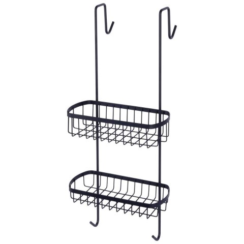 Półka pod Prysznic Zawieszana Metalowa Czarna Solidna VILDE 22x19x54,5 cm