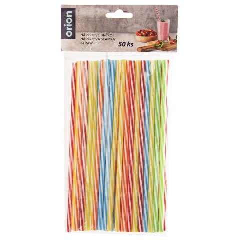 Słomki Wielorazowe Zestaw 50 szt. Kolorowe 22 cm do Zmywarki ORION