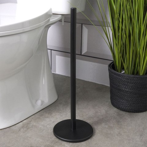 Stojak na Papier Toaletowy Wolnostojący Stalowy Czarny Mat na 5 Rolek BS