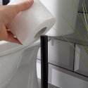 Stojak na Papier Toaletowy Wolnostojący Stalowy Czarny Mat na 5 Rolek BS