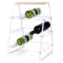 Stojak na Wino Dekoracyjny Metalowy Biały 9 Butelek HOUSEWARE 33x29x46 cm