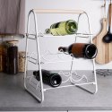 Stojak na Wino Dekoracyjny Metalowy Biały 9 Butelek HOUSEWARE 33x29x46 cm