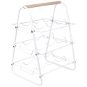 Stojak na Wino Dekoracyjny Metalowy Biały 9 Butelek HOUSEWARE 33x29x46 cm