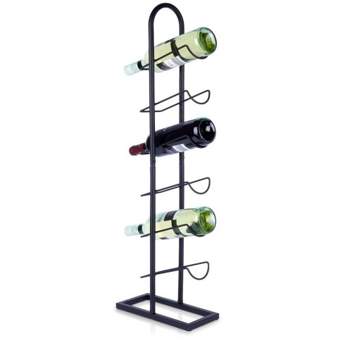 Stojak na wino metalowy czarny 6 butelek 27x13x84,5 cm