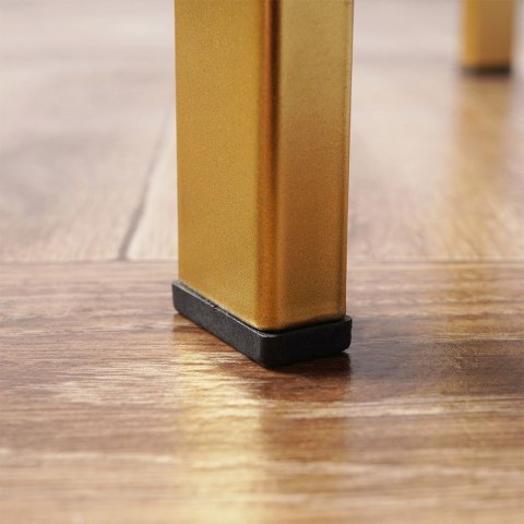 Stolik Kawowy Metalowy Złoty Zegar W Blacie Okrągły 42 x 40 cm HSC