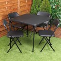 Zestaw Mebli Ogrodowych 5 el. REDCLIFFS Składany Stół Krzesła