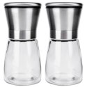 Zestaw Młynek do Pieprzu Soli Przypraw Szklany Ręczny Solidny VILDE 2 szt.