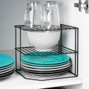 Półka Kuchenna Metalowa Czarna Narożna Loft 3-Poziomowa VILDE 22x22x21 cm