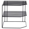 Półka Kuchenna Metalowa Czarna Narożna Loft 3-Poziomowa VILDE 22x22x21 cm