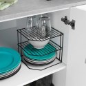 Półka Kuchenna Metalowa Czarna Narożna Loft 3-Poziomowa VILDE 22x22x21 cm