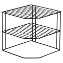 Półka Kuchenna Metalowa Czarna Narożna Loft 3-Poziomowa VILDE 22x22x21 cm
