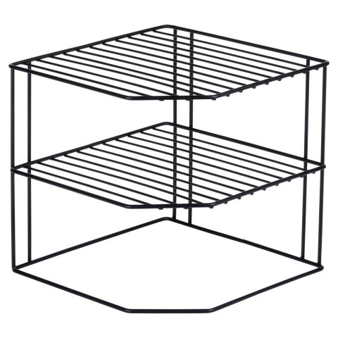 Półka Kuchenna Metalowa Czarna Narożna Loft 3-Poziomowa VILDE 22x22x21 cm