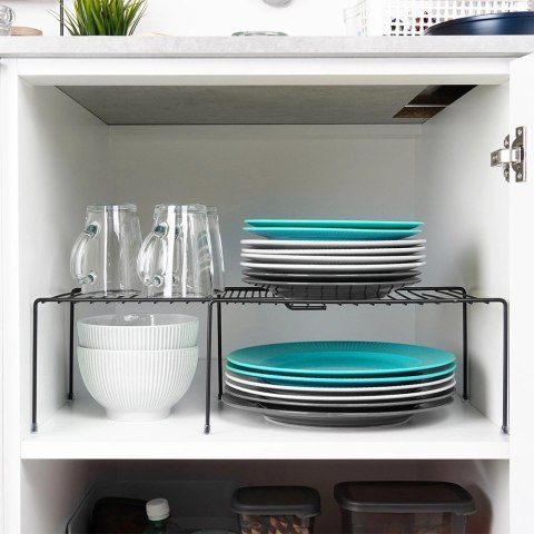 Półka Kuchenna Metalowa Czarna Loft Rozsuwana Regulowana VILDE 34,5-48 cm