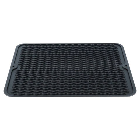 Mata do Suszenia Naczyń 40 x 30 cm Silikonowa Czarna Zwijana VILDE