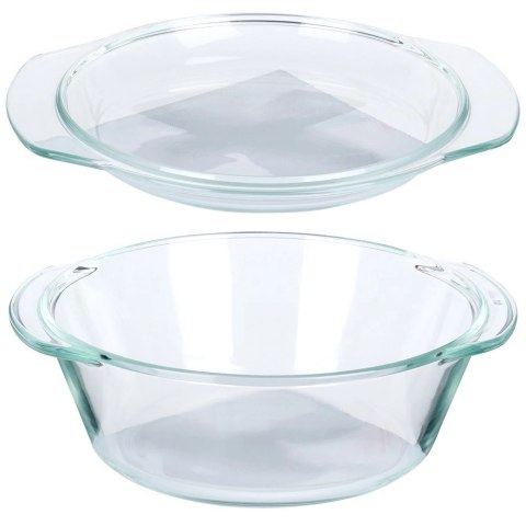 Naczynie Okrągłe z Pokrywką Szklane 1,0 L Borokrzemowe do Zmywarki VILDE