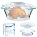 Naczynie Okrągłe z Pokrywką Szklane 1,0 L Borokrzemowe do Zmywarki VILDE