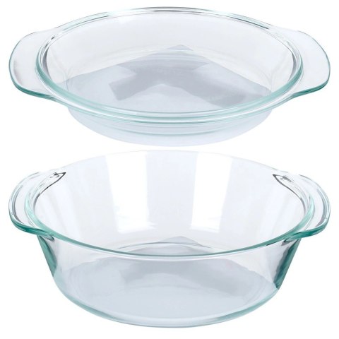 Naczynie Żaroodporne z Pokrywką do Pieczenia Szklane Małe VILDE 2 L + 750ml