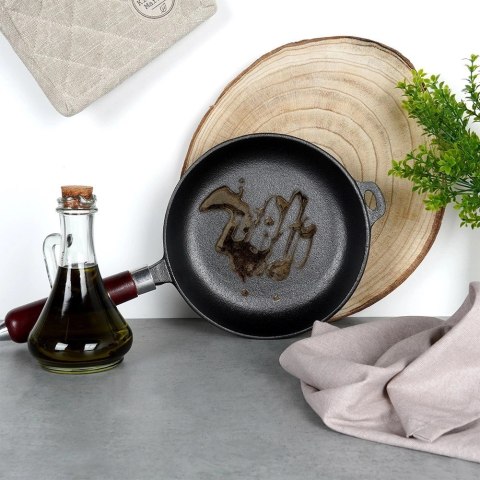 Patelnia Żeliwna Indukcja Gaz Grillowa na Ognisko Solidna Trwała VILDE 20cm