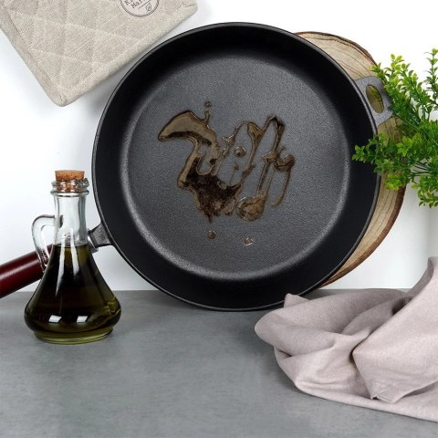 Patelnia Żeliwna Indukcja Gaz Grillowa na Ognisko Solidna Trwała VILDE 30cm