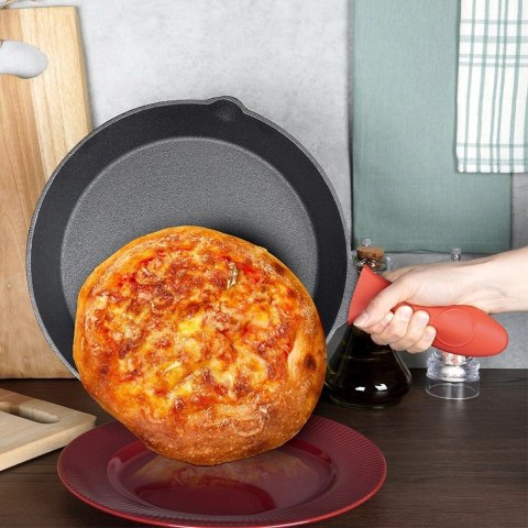 Patelnia na Gaz Indukcja Żeliwna z Nakładką Silikonową Solidna VILDE 30 cm