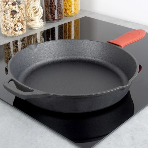 Patelnia Indukcja Gaz do Grillowania Żeliwna Solidna Trwała VILDE 28x28 cm