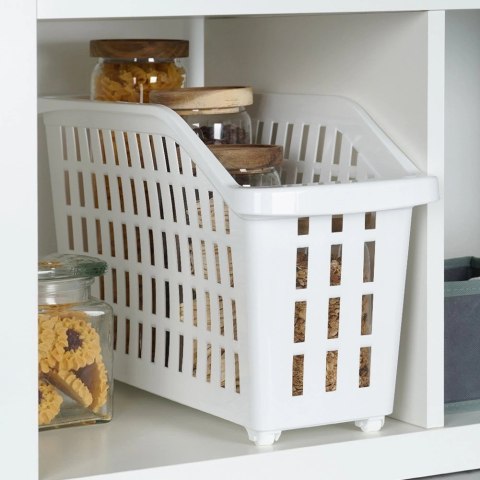 Pojemnik Organizer na Kółkach Wąski 13 L VILDE Biały 46 x 18 x 26,5 cm