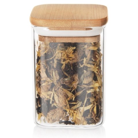 Pojemnik Szklany Kwadratowy Sypkie 200 ml ORION z Uszczelką 8,5 x 6 cm