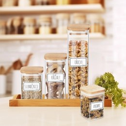 Pojemnik Szklany Kwadratowy Sypkie 600 ml ORION z Uszczelką 21 x 6 cm