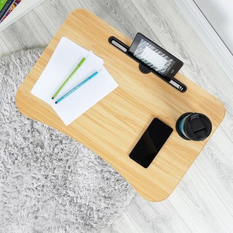 Stolik Składany Pod Laptopa Tablet do Łóżka Śniadaniowy Brązowy VILDE