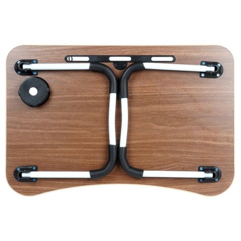 Stolik Składany Pod Laptopa Tablet do Łóżka Śniadaniowy Brązowy VILDE