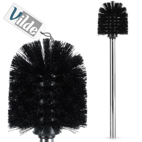 Szczotka Zapasowa do Toalety WC Czarne Włosie Stalowy Uchwyt 35 cm VILDE