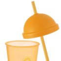 Kubek z Pokrywką i Słomką 450 ml ORION Pomarańczowy Nietłukący do Napojów