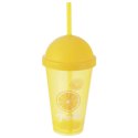 Kubek z Pokrywką i Słomką 450 ml ORION Żółty Nietłukący do Napojów