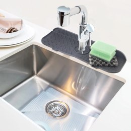 Mata na Zlew Silikonowa Szara 36 x 14 cm z Wylewkami Antypoślizgowa ORION