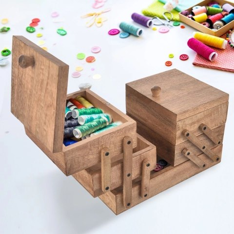 Niciarka Pojemnik Organizer na Nici Drewniana Pojemna ORION 30,5/71x18x21cm