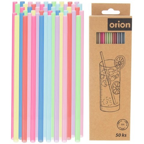 Słomki do Napojów Kolorowe Zestaw 50 szt. Wielorazowe 22 cm ORION
