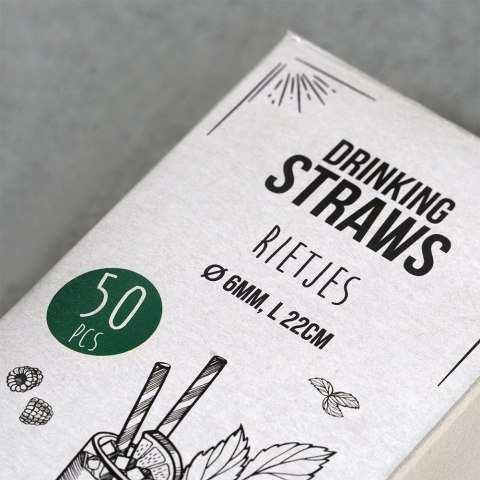 Słomki do Napojów Czarne Zestaw 50 szt. Wielorazowe 22 cm VILDE