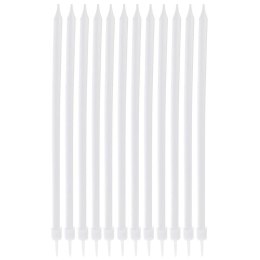 Świeczki do Tortu Długie 12 szt. 14,5 cm ORION Białe z Podstawkami