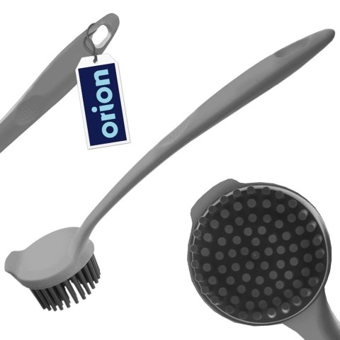 Szczotka Silikonowa do Mycia Naczyń Ze Skrobakiem Szara 22,5 cm ORION