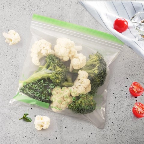 Woreczki Strunowe do Żywności 25 szt. ORION 25 x 24 cm z Miejscem na Opis