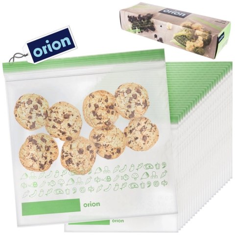 Woreczki Strunowe do Żywności 25 szt. ORION 25 x 24 cm z Miejscem na Opis