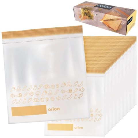 Woreczki Strunowe do Żywności 25 szt. ORION 20 x 18 cm z Miejscem na Opis