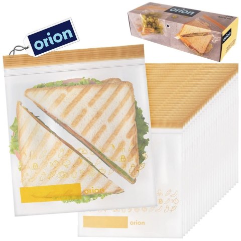Woreczki Strunowe do Żywności 25 szt. ORION 20 x 18 cm z Miejscem na Opis