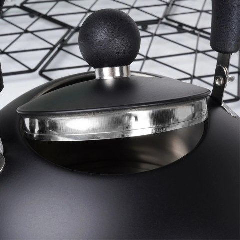 Czajnik Indukcja Gaz z Gwizdkiem Stalowy Czarny Solidny Trwały VILDE 2 l