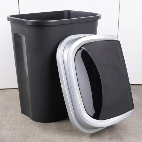 Kosz na Śmieci do Kuchni Plastikowy Czarny Uniwersalny VILDE 50 l