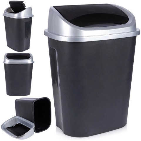 Kosz na Śmieci do Kuchni Plastikowy Czarny Uniwersalny VILDE 50 l