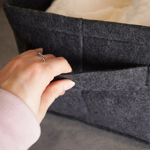 Koszyk do Przechowywania Filcowy Składany Czarny 36 x 27 x 20 STORAGE