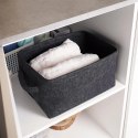 Koszyk do Przechowywania Filcowy Składany Czarny 36 x 27 x 20 STORAGE