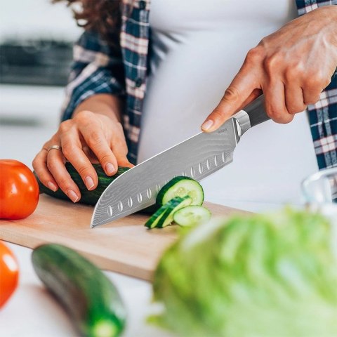 Nóż Santoku stalowy DAMASCUS 31 cm Nóż Santoku stalowy DAMASCUS 31 cm