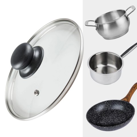 Pokrywka Szklana Żaroodporna Odpowietrznik 18 cm VILDE Zmywarka